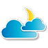 Mostly cloudy